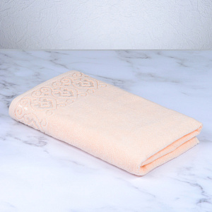 Полотенце махровое 50х90см DINA ME Итальянский бордюр персиковое плотность 480гр/м 100%хлопок 000000000001210317