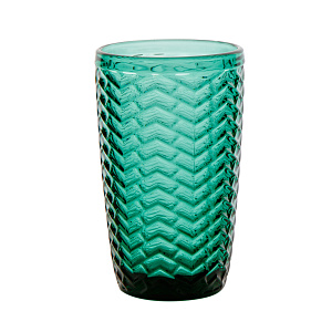Стакан для воды 370мл GARBO GLASS Волна зеленый стекло 000000000001217342
