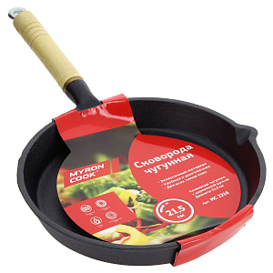 Сковорода 21,5см MYRON COOK деревянная ручка чугун MC2216 000000000001168229