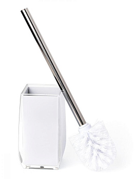 Щётка для унитаза DE'NASTIA четырёхгранная белый пластик 000000000001217317