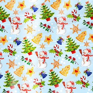 Бумага упаковочная 68,5х100см ИНТЕРПАК Еловые бусы 000000000001215334