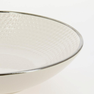 Тарелка суповая 20,7см 500мл LUCKY Точки металлическая кайма бежевый керамика 000000000001211237