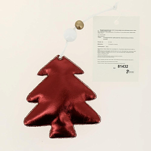 Новогоднее подвесное украшение Блестящая красная елка из полиуретана 8x1,5x9см 81432 000000000001201831