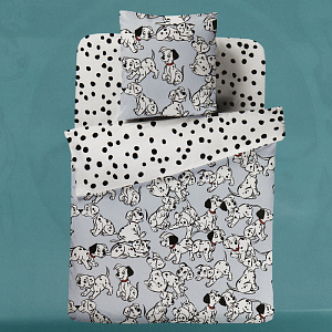 Комплект постельного белья 1,5сп Павлинка 101 Долматинец с 1 нав 70х70см голубой бязь 125гр/м2 100% хлопок 000000000001203577