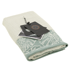 Полотенце 50х90см DE'NASTIA ТРОПИКИ (новые) молочный/зелёный хлопок 000000000001208572