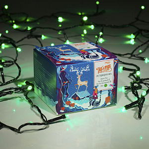 Гирлянда-Нить 5м 50LED LUAZON LIGHTING IP20 8 режимов 220В тёмная нить свечение зелёное 000000000001207993