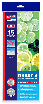 Пакеты 18х25см15шт Avikomp многофункциональные с застежкой зиплок прозрачные ПНД 000000000001198080