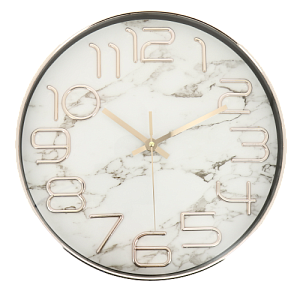 Часы настенные 30х30х4,1см GUTERWAHL белый мрамор тихий ход 152-33015 000000000001205674