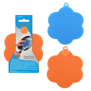 Щетка силиконовая d11см МУЛЬТИДОМ Волшебный цветок для мытья посуды овощей и фруктов. Силикон 000000000001209471