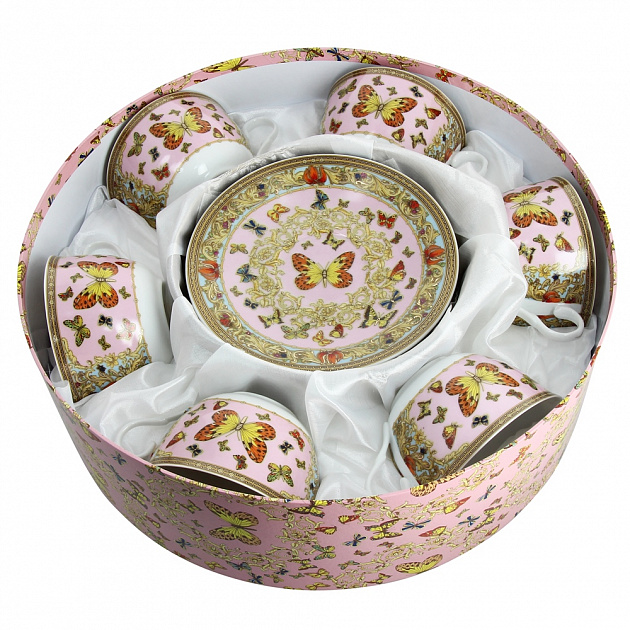 Чайный набор Бабочки на розовом Matissa, 12 предметов 000000000001126464