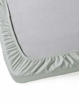 Простыня на резинке 180x200+25см DE'NASTIA зеленая трикотажная 100% хлопок 000000000001211328