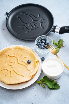 Сковорода блинная 22см НЕВА МЕТАЛЛ ПОСУДА Кот литой алюминий 000000000001141318