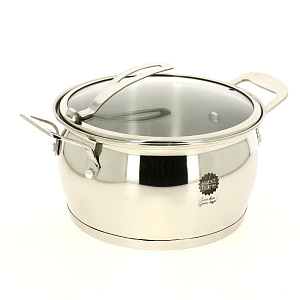 Кастрюля 3,2л SWEET HOME Дискавери стеклянная крышка ручки из нержавеющей стали нержавеющая сталь 000000000001189603