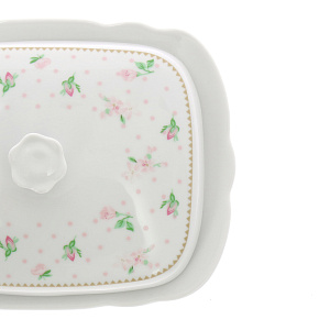 Маслёнка Mix&Match Porcelaine Czech Gold Hands, розовый 000000000001136198