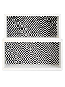 Полка настенная 2в1 40х10х20см/37х17х9см  прямоугольный белый МДФ 000000000001227857