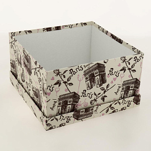 Коробка 21х21х11см Утро в Париже подарочная квадрат 000000000001205105