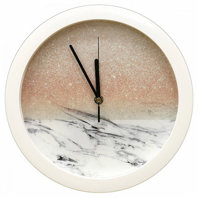 Часы  Мрамор с роз. кварц П1-7/7-556 с блестками 000000000001190956