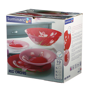 Столовый набор Red Orchis Luminarc, 19 предметов 000000000001061790