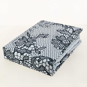 Комплект постельного белья евро Павлина Ажур Гипюр бязь вид 2 серый 125гр/м2 100% хлопок 000000000001203569