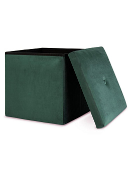 Пуфик складной 38х38х38см куб изумрудный велюр 000000000001226415