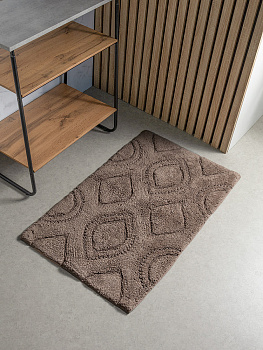 Коврик универсальный 60x100см DE'NASTIA рюши бежевый хлопок 000000000001228475