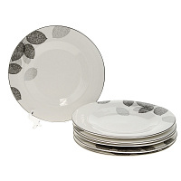 Набор тарелок обеденных 6шт 22,5см ESPRADO Bosqua Platina фарфор 000000000001177177