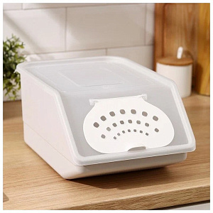 Контейнер для овощей 7,6л ПОЛИМЕРБЫТ бежевый пластик 000000000001221487