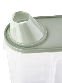 Контейнер 2,5л для сыпучих продуктов/для кормов с дозатором серый полипропилен 000000000001227839