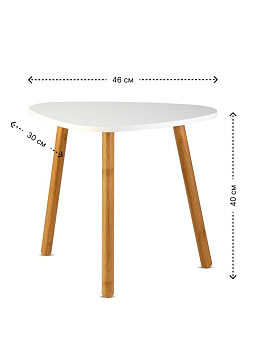 Столик 46х30х40см ST кофейный камень бук/МДФ белый 000000000001227139