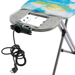 Доска гладильная 122х40см НИКА Light. Подставка под утюг. Розетка с удлинителем 1,9м. Гладильная поверхность-металл чехол-хлопок 000000000001108782