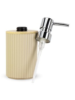 Диспенсер для мыла 250мл 7,6х7,6х16см бежевый полипропилен/бамбук 000000000001226604