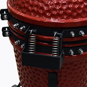 Гриль керамический 35х40,5х55см бамбуковая ручка красный чугун 000000000001213152