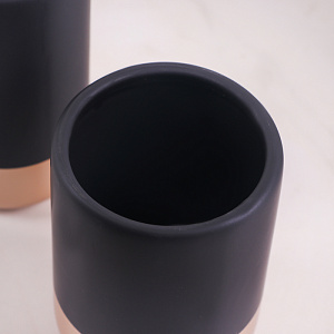 Набор для ванной 3 предмета Руж мыльница дозатор для мыла стакан черный керамика 000000000001211468