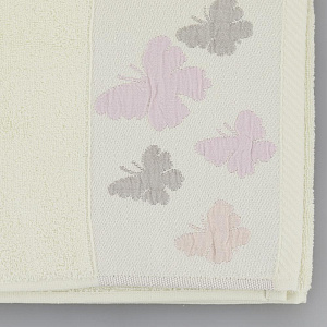 Полотенце 70х130см Dina Me бордюр бабочки молочное 100% хлопок 000000000001208686