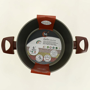 Кастрюля 5л 24см TVS Dada INDUCTION бакелитовые ручки желтый алюминий 000000000001209372