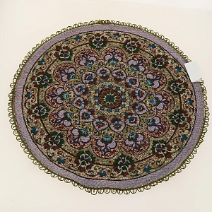 Салфетка декоративная D=55см из гобелена с тесьмой с МВГО в ассортименте 100% полиэстер 000000000001192523