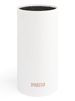 Подставка для ножей 22x11см DE'NASTIA белая с черной вставкой пластик 000000000001210807