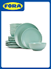 Набор столовой посуды 18 предметов FORA бирюзовый керамика