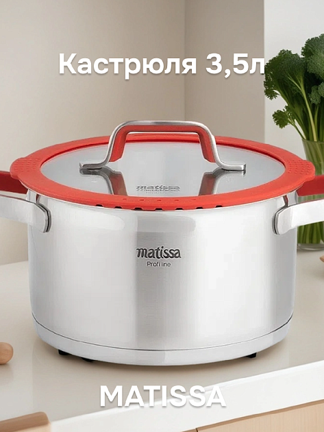 Кастрюля 3,5л MATISSA с крышкой нержавеющая сталь 000000000001216865
