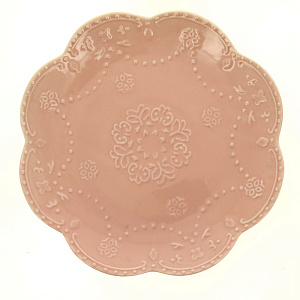 Тарелка обеденная 25см КОРАЛЛ Бабочка розовая HD-011P 000000000001181058