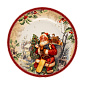 Тарелка обеденная 27см DE'NASTIA Новый год белый/красный фарфор