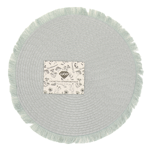 Салфетка сервировочная D35см LUCKY с бахромой серая 60% полипропилен 40% полиэстер 000000000001208924