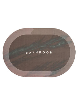 Коврик для ванной 60х40см овальный с принтом в ассортименте силикон 000000000001229197