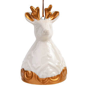 Новогоднее подвесное украшение Олень из фарфора / 10х5.4х5.4см арт.78521 000000000001179643