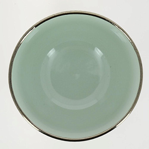 Салатник 13,6см/600мл LUCKY Точки металлическая кайма мятный керамика 000000000001211244