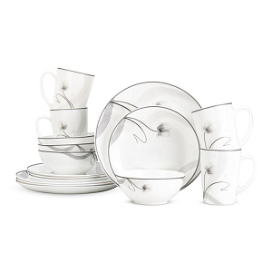 Набор столовой посуды 16 предметов FARFORELLE Камелия (обеденная 24см-4шт/десертная 19см-4шт/салатник 15см-4шт/кружка 350мл-4шт) стеклокерамика Набор столовой посуды 16 предметов FARFORELLE Камелия (обеденная 24см-4шт/десертная 19см-4шт/салатник 15см-4шт/кружка 350мл-4шт) стеклокерамика 000000000001224325