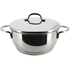 Кастрюля 2,7л низкая металлическая крышка нержавеющая сталь 000000000001140011