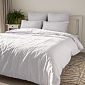Пододеяльник 200x220см DE'NASTIA гусиная лапка белый жаккард сатин хлопок 100%