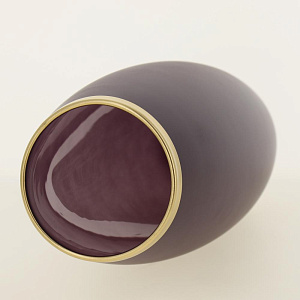 Ваза стеклянная бочка высотой 26 см, Тонировка Дикая слива, золотой ободок.7736/250/rt009 000000000001191043