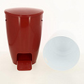 Урна с крышкой с педалью 5л красно-белая 20х23х30см пластик PRIMANOVA M-E04-04-01 000000000001201680